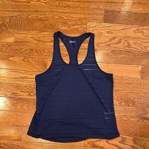 ZYIA Blue Fitted Cut Out Tank Top